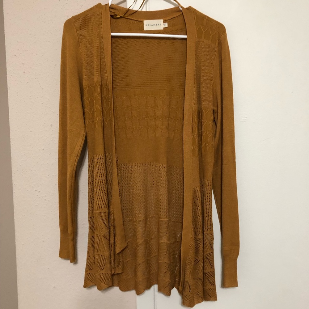 Dreamers mustard colored cardigan